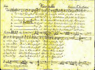 Earliest known manuscript of Stille Nacht, discovered in 1995.